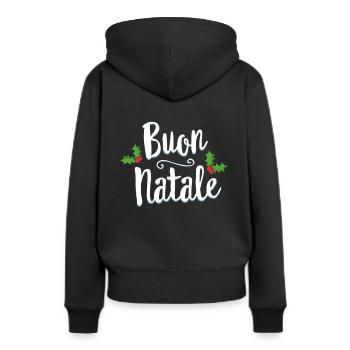 Buon Natale Christmas T-Shirt Italien Italiener fröhlich - Frauen Premium Bio Hoodie - Schwarz - Hinten - Julia (174cm)
