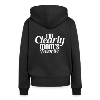Le préféré de maman - Sweat à capuche Premium bio Femme - noir - Dos - Julia (174cm)