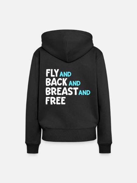 Fly And Back And Breast und Free Swim Team Medley - Frauen Premium Bio Hoodie - Schwarz