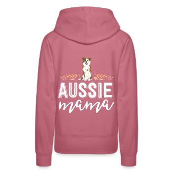 Aussie Mama Dog Mom Shirt für australische Frauen - Frauen Premium Bio Hoodie - Malve - Hinten - Isabella (175cm)