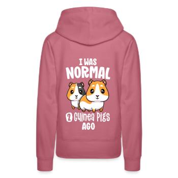 I Was Normal 2 Guinea Pigs Ago Furry Potato Lover - Women’s Premium Organic Hoodie - mauve - Back - Isabella (175cm)