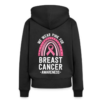 Nous portons une correspondance rose de sensibilisation au cancer du sein - Sweat à capuche Premium bio Femme - noir - Dos - Julia (174cm)