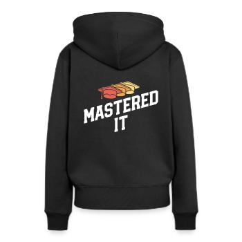 Mastered It Masters Abschlussfeier - Frauen Premium Bio Hoodie - Schwarz - Hinten - Julia (174cm)