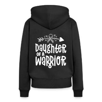 Fille d’un guerrier de la maladie rare - Sweat à capuche Premium bio Femme - noir - Dos - Julia (174cm)