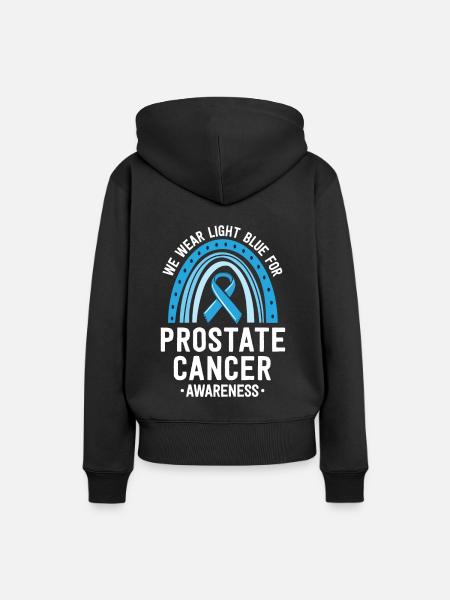 Wir tragen hellblaues Prostatakrebsbewusstsein - Frauen Premium Bio Hoodie - Schwarz