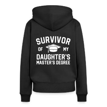 Survivant de mes filles Maîtrise - Sweat à capuche Premium bio Femme - noir - Dos - Julia (174cm)