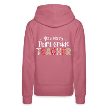 Sehr frohe 3. Klasse Lehrer drittes Weihnachten - Frauen Premium Bio Hoodie - Malve - Hinten - Isabella (175cm)