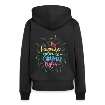 Meine Lieblingsfarbe ist Weihnachtsbeleuchtung Weihnachten - Frauen Premium Bio Hoodie - Schwarz - Hinten - Julia (174cm)