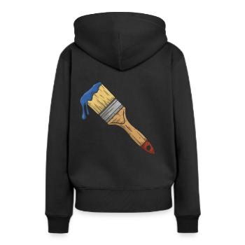 Pinceau avec de la peinture - Sweat à capuche Premium bio Femme - noir - Dos - Julia (174cm)