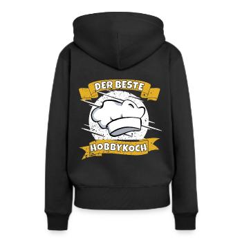 Der Beste Hobbykoch - Frauen Premium Bio Hoodie - Schwarz - Hinten - Julia (174cm)