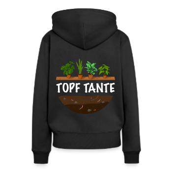 Gärtnerin Topf Tante lustiger Gärtner Spruch - Frauen Premium Bio Hoodie - Schwarz - Hinten - Julia (174cm)