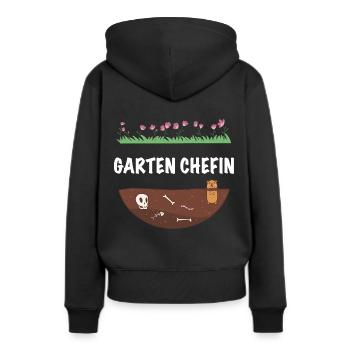 Garten Chefin - Frauen Premium Bio Hoodie - Schwarz - Hinten - Julia (174cm)