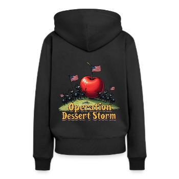 Operation Dessert Storm - Frauen Premium Bio Hoodie - Schwarz - Hinten - Julia (174cm)