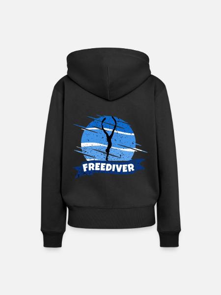 Freediver - Frauen Premium Bio Hoodie - Schwarz