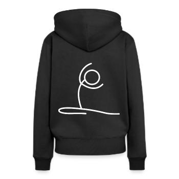 Exercice de yoga - Sweat à capuche Premium bio Femme - noir - Dos - Julia (174cm)