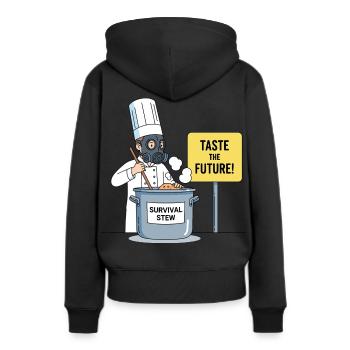 Taste the Future ! - Frauen Premium Bio Hoodie - Schwarz - Hinten - Julia (174cm)