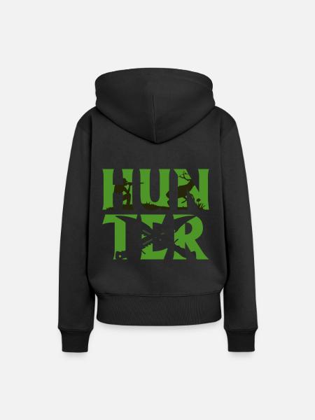 Jäger / Hunter - Frauen Premium Bio Hoodie - Schwarz