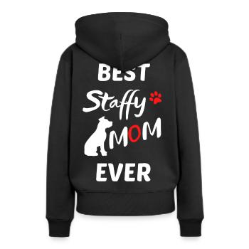 Staffordshire Terrier Sprüche Beste Hunde Mama - Frauen Premium Bio Hoodie - Schwarz - Hinten - Julia (174cm)