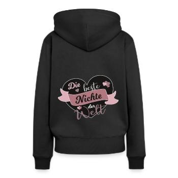 Meilleure nièce au monde cadeau de sort nièces - Sweat à capuche Premium bio Femme - noir - Dos - Julia (174cm)