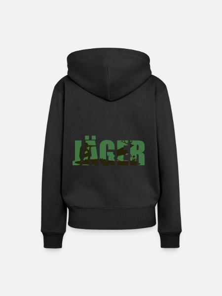 Jäger - Frauen Premium Bio Hoodie - Schwarz