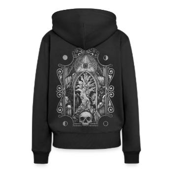 Visions sombres - Sweat à capuche Premium bio Femme - noir - Dos - Julia (174cm)