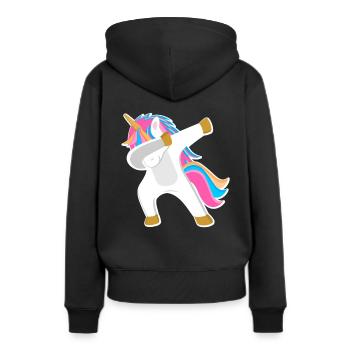 Licorne Dab - Sweat à capuche Premium bio Femme - noir - Dos - Julia (174cm)