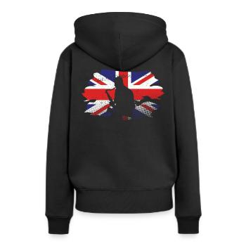 Saxophone UK - Sweat à capuche Premium bio Femme - noir - Dos - Julia (174cm)