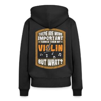 Violinist Orchester - Frauen Premium Bio Hoodie - Schwarz - Hinten - Julia (174cm)