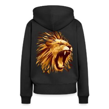 Löwe Raubtier - Frauen Premium Bio Hoodie - Schwarz - Hinten - Julia (174cm)