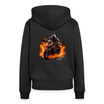 Z1000 - Frauen Premium Bio Hoodie - Schwarz - Hinten - Julia (174cm)