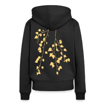 Birch Branch - Nature - Sustainable - Forest Tree - Women’s Premium Organic Hoodie - black - Back - Julia (174cm)