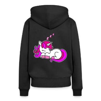 Süßes schlafendes Einhorn Kinder Geschenk Idee - Frauen Premium Bio Hoodie - Schwarz - Hinten - Julia (174cm)