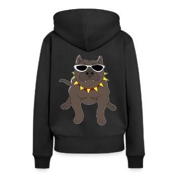 Kampfhund der Hund Geschenkidee Weihnachtsgeschenk - Frauen Premium Bio Hoodie - Schwarz - Hinten - Julia (174cm)