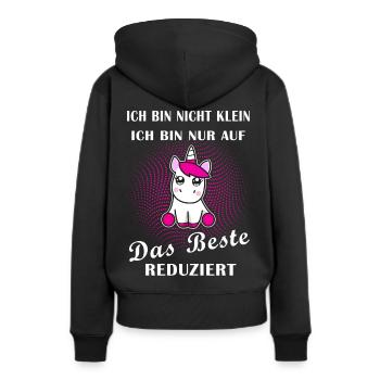 Je ne suis pas petit seulement réduit au meilleur - Sweat à capuche Premium bio Femme - noir - Dos - Julia (174cm)