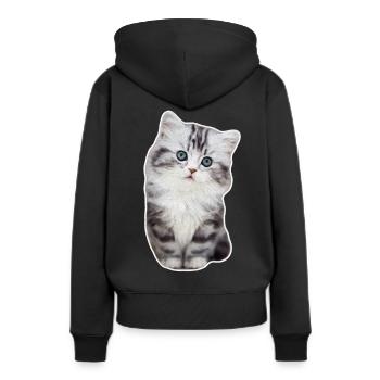 Niedliches Kätzchen Mietzekatze Samtpfote Katze - Frauen Premium Bio Hoodie - Schwarz - Hinten - Julia (174cm)