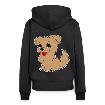 Hund Hündchen Vierbeiner Geschenkidee - Frauen Premium Bio Hoodie - Schwarz - Hinten - Julia (174cm)