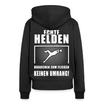 Echte Helden Tothüter Torwart cooler Spruch Sport - Frauen Premium Bio Hoodie - Schwarz - Hinten - Julia (174cm)