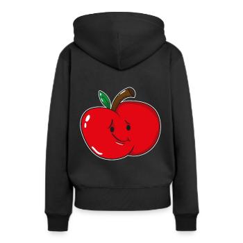Fruit de pomme fruit - Sweat à capuche Premium bio Femme - noir - Dos - Julia (174cm)