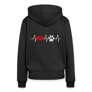 Herzschlag für Hunde Hundeliebhaber Vierbeiner - Frauen Premium Bio Hoodie - Schwarz - Hinten - Julia (174cm)