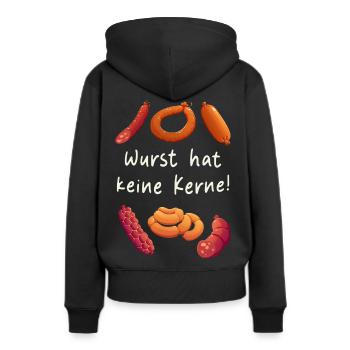 Wurst hat keine Kerne - Fleisch und Würste - Frauen Premium Bio Hoodie - Schwarz - Hinten - Julia (174cm)