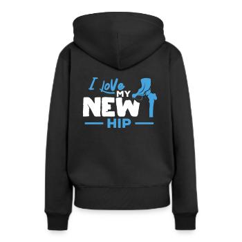 Hüfte Operation Künstliche Hüfte Gelenk Geschenk - Frauen Premium Bio Hoodie - Schwarz - Hinten - Julia (174cm)