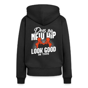 Hüfte Operation Künstliche Hüfte Gelenk Geschenk - Frauen Premium Bio Hoodie - Schwarz - Hinten - Julia (174cm)