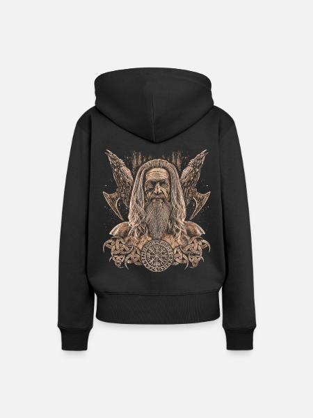 Portrait of an illustration of Odin Gift - Women’s Premium Organic Hoodie - black