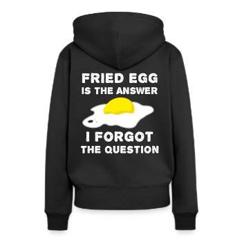 Oeuf au plat drôle - Sweat à capuche Premium bio Femme - noir - Dos - Julia (174cm)