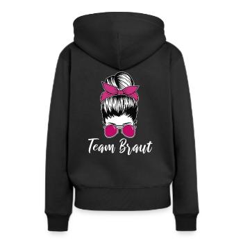 Team Braut Cool - Frauen Premium Bio Hoodie - Schwarz - Hinten - Julia (174cm)