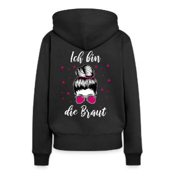 Ich Bin Die Braut Lustig - Frauen Premium Bio Hoodie - Schwarz - Hinten - Julia (174cm)
