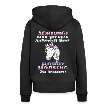 Hobby Horsing Hobby Horse - Frauen Premium Bio Hoodie - Schwarz - Hinten - Julia (174cm)
