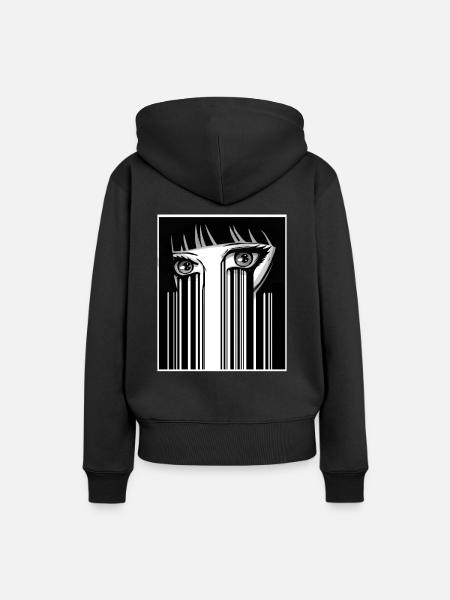 Anime Augen Japan - Frauen Premium Bio Hoodie - Schwarz