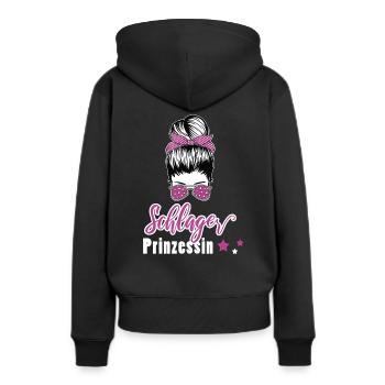 Schlagerprinzessin Schlagerfan Schlagermusik - Frauen Premium Bio Hoodie - Schwarz - Hinten - Julia (174cm)