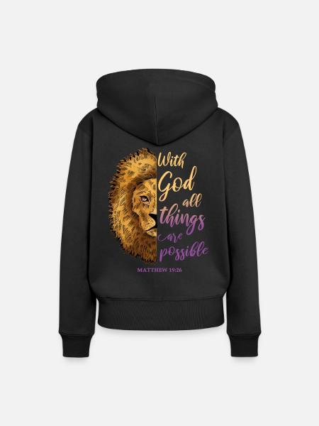 Relgiöses Zitat - Frauen Premium Bio Hoodie - Schwarz